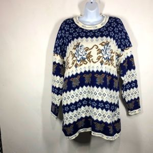 Vintage Trimmings blue sparkle Holiday sweater size 20W